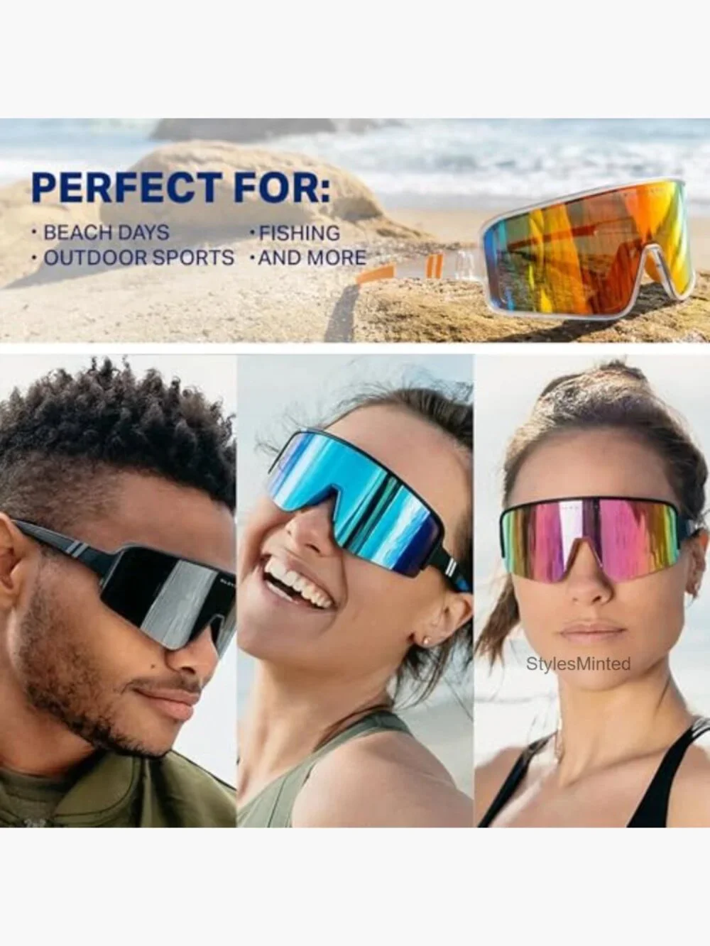Wrap-Around Polarized Sunglasses with UV Protection, Unisex